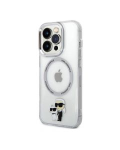 Karl Lagerfeld IML Karl and Choupette NFT MagSafe Case - хибриден удароустойчив кейс с MagSafe за iPhone 14 Pro Max (прозрачен)