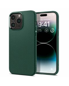 Spigen Liquid Air Case - силиконов (TPU) калъф с висока степен на защита за iPhone 15 (зелен)