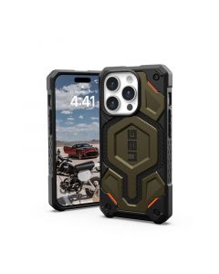 Urban Armor Gear Metropolis LT Kevlar MagSafe Case - удароустойчив хибриден кейс с MagSafe за iPhone 15 Pro (черен)