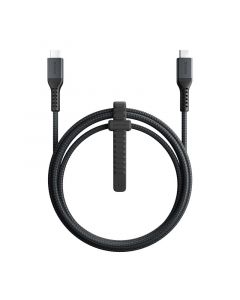 Nomad Kevlar USB-C to USB-C Charging Cable v2 100W - здрав кевларен USB-C към USB-C кабел за MacBook и устройства с USB-C порт (150 см) (черен)