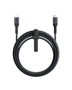 Nomad Kevlar USB-C to USB-C Charging Cable v2 100W - здрав кевларен USB-C към USB-C кабел за MacBook и устройства с USB-C порт (300 см) (черен)