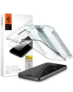 Spigen Glas.tR EZ Fit Full Cover Tempered Glass - стъклено защитно покритие за дисплея на iPhone 15 Pro (черен-прозрачен)