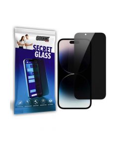 GrizzGlass SecretGlass Privacy Hybrid Screen Protector - хибридно защитно покритие с определен ъгъл на виждане за дисплея на iPhone 15 (прозрачно)