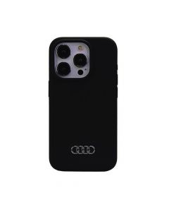 Audi Liquid Silicone Case - дизайнерски силиконов калъф за iPhone 15 Pro (черен)