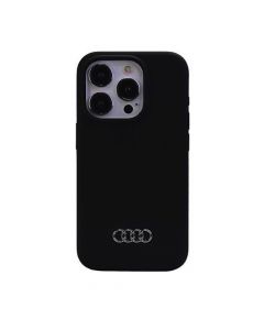 Audi Liquid Silicone Case - дизайнерски силиконов калъф за iPhone 15 Pro Max (черен)