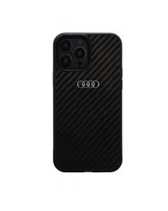 Audi Carbon Fiber Hard Case - дизайнерски карбонов кейс за iPhone 14 Pro (черен)