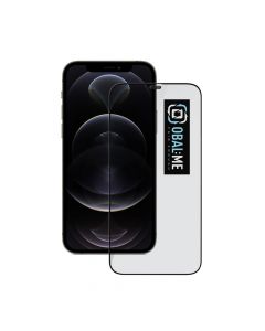 OBALME Tempered Glass Screen Protector 5D - обхващащо и ръбовете стъклено защитно покритие за дисплея на iPhone 12 Pro Max (черен-прозрачен)