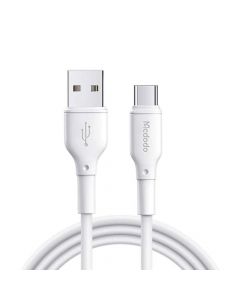 Mcdodo CA-7280 USB-A to USB-C Charging Cable 3А - кабел с гумирана оплетка за устройства с USB-C порт (120 см) (бял)