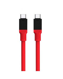 Tactical Fat Man USB-C to USB-C Cable 60W - здрав кабел с бързо зареждане за устройства с USB-C порт (100 см) (червен)