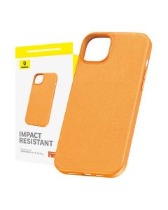 Baseus Fauxther Leather Case - кожен кейс за iPhone 15 Pro (оранжев)
