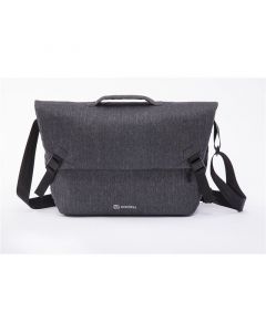 Odzu Smart Messenger Bag - елегантна здрава текстилна чанта с дръжкa и презрамка (тъмносив)