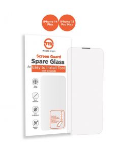 Mobile Origin Orange Screen Guard Spare Tempered Glass - допълнителен стъклен протектор за iPhone 14 Plus, iPhone 13 Pro Max, подходящ за Mobile Origin Installation Tray