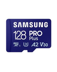 Samsung MicroSD 128GB PRO Plus A2 - microSD памет с SD адаптер за Samsung устройства (клас 10) (подходяща за GoPro, дронове и други)