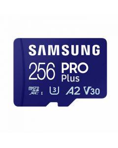 Samsung MicroSD 256GB PRO Plus A2 - microSD памет с SD адаптер за Samsung устройства (клас 10) (подходяща за GoPro, дронове и други)