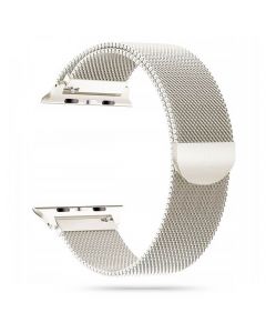Tech-Protect Milanese Band Magnetic Stainless Steel Band - стоманена, неръждаема каишка за Apple Watch 42мм, 44мм, 45мм, Ultra 49мм (бежов)