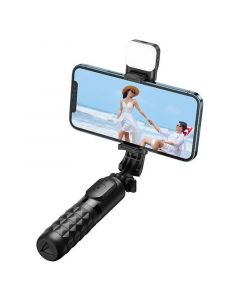 Mcdodo Bluetooth Selfie Stick (SS-1781) - разтегаем безжичен селфи стик с LED светлина за мобилни телефони (черен)