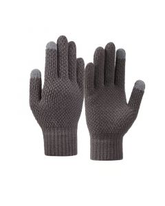 HR Braided Gloves - плетени зимни ръкавици за тъч екрани (сив)