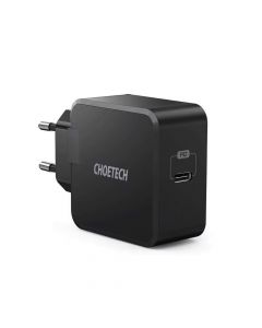 Choetech Wall Charger USB-C 30W PD - захранване за ел. мрежа 30W с USB-C изход и технология за бързо зареждане (черен) (bulk)