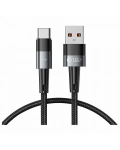 Tech-Protect Ultraboost USB-A to USB-C Cable 66W - кабел с въжена оплетка за устройства с USB-C порт (50 см) (черен)