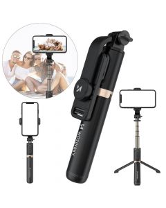 Wozinsky Selfie Stick Telescopic Tripod with Bluetooth Remote - разтегаем безжичен селфи стик и трипод за мобилни телефони (черен)