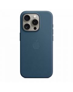 Apple iPhone FineWoven Case with MagSafe - оригинален текстилен кейс с MagSafe за iPhone 15 Pro (син)