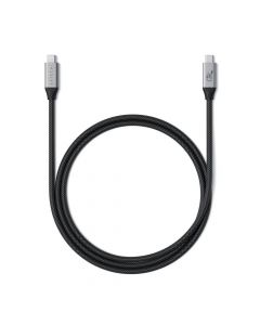 Satechi USB4 USB-C to USB-C Pro Cable, 8K, 240W, 40Gbps - здрав USB4 кабел с въжена оплетка за устройства с USB-C порт (120 см) (черен)