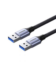 Ugreen USB-A 3.0 Male to USB-A 3.0 Male USB Cable - здрав USB кабел с въжена оплетка (мъжко-мъжко) (100 см) (черен)