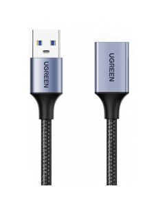Ugreen USB-A 3.0 Male to USB-A 3.0 Female Extension Cable - удължителен USB-A кабел с въжена оплетка (200 см) (тъмносив)