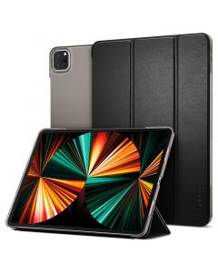 Spigen Case Smart Fold - кожен кейс и поставка за iPad Pro 12.9 M2 (2022), iPad Pro 12.9 M1 (2021) (черен)