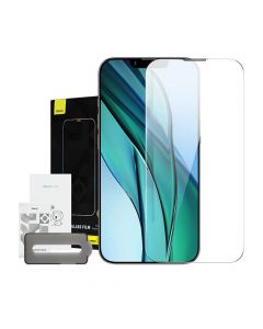 Baseus Crystal Dust Proof Full Coverag Tempered Glass (SGBL160202) - стъклено защитно покритие за целия дисплей на iPhone 14 Plus, iPhone 13 Pro Max (прозрачен)