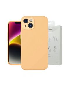 Baseus Liquid Silica Gel Case Set (ARYT020110) - силиконов (TPU) калъф и стъклено защитно покритие за дисплея за iPhone 14 (оранжев)