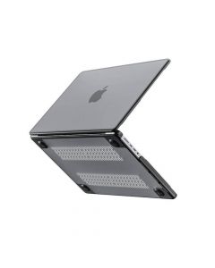 INVZI Hardshell Hybrid Case - удароустойчив хибриден кейс за Apple MacBook Pro 14 M1 (2021), MacBook Pro 14 M2 (2023) (черен-прозрачен)