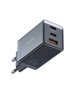 Mcdodo GaN Fast Wall Charger 67W (CH-1541)- захранване за ел. мрежа за лаптопи, смартфони и таблети с USB-A и 2xUSB-C изходи с технология за бързо зареждане (черен)