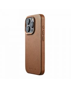 Mujjo Full Leather MagSafe Case - премиум кожен (естествена кожа) кейс с MagSafe за iPhone 15 Pro (кафяв)