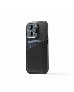 Mujjo Full Leather MagSafe Wallet Case - премиум кожен (естествена кожа) кейс с MagSafe за iPhone 15 Pro (черен)