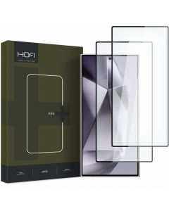 Hofi Glass Pro Plus Tempered Glass 2.5D 2 Pack - 2 броя калени стъклени защитни покрития за дисплея на Samsung Galaxy S24 Ultra (черен-прозрачен)