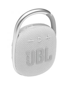 JBL Clip 4 Ultra-Portable Waterproof Speaker - водоустойчив безжичен портативен спийкър (с карабинер) с микрофон за мобилни устройства (бял)
