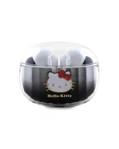 Hello Kitty Head Logo True Wireless 5.3 Stereo TWS Headset - безжични блутут слушалки със зареждащ кейс за мобилни устройства (черен-прозрачен)