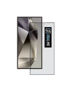 OBALME Tempered Glass Screen Protector 5D - обхващащо и ръбовете стъклено защитно покритие за дисплея на Samsung Galaxy S24 Ultra (черен-прозрачен)