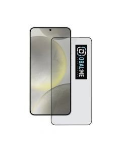 OBALME Tempered Glass Screen Protector 5D - обхващащо и ръбовете стъклено защитно покритие за дисплея на Samsung Galaxy S24 Plus (черен-прозрачен)