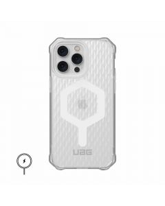 Urban Armor Gear Essential Armor MagSafe Case - удароустойчив силиконов калъф с MagSafe за iPhone 14 Pro Max (бял)