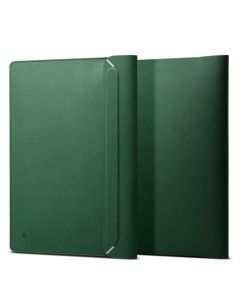 Spigen Valentinus Laptop Sleeve 16 - кожен калъф за MacBook и преносими компютри до 16 инча (зелен)