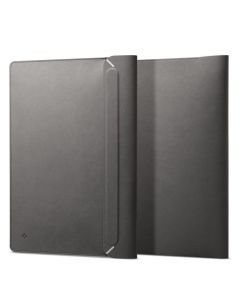 Spigen Valentinus Laptop Sleeve 14 - кожен калъф за MacBook Air 13, MacBook Pro 13, MacBook Pro 14 и лаптопи до 14 инча (сив)