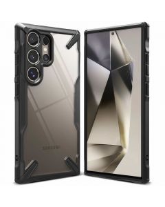 Ringke Fusion-X Case - хибриден удароустойчив кейс за Samsung Galaxy S24 Ultra (черен-прозрачен)