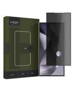 Hofi Anti-Spy Pro Plus Full Screen Tempered Glass - калено стъклено защитно покритие с определен ъгъл на виждане за дисплея на Samsung Galaxy S24 Ultra (черен-прозрачен)
