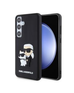 Karl Lagerfeld Karl and Choupette 3D Case - хибриден удароустойчив кейс за Samsung Galaxy S24 Plus (черен)