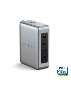 Satechi 145W USB-C PD GaN Travel Charger - захранване за ел. мрежа с технология за бързо зареждане и 4xUSB-C PD изхода (сив)
