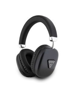 Guess PU Leather 4G Triangle Logo Bluetooth Headphones - безжични блутут слушалки с микрофон за мобилни устройства (черен)
