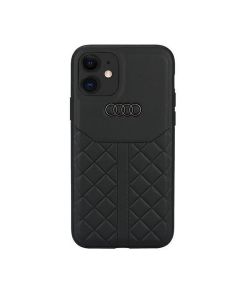 Audi Genuine Leather Case - дизайнерски кожен кейс за iPhone 12 Pro, iPhone 12 (черен)