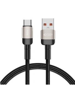 Tech-Protect Ultraboost Evo USB-A to USB-C Cable 100W - кабел с въжена оплетка за устройства с USB-C порт (100 см) (бежов)